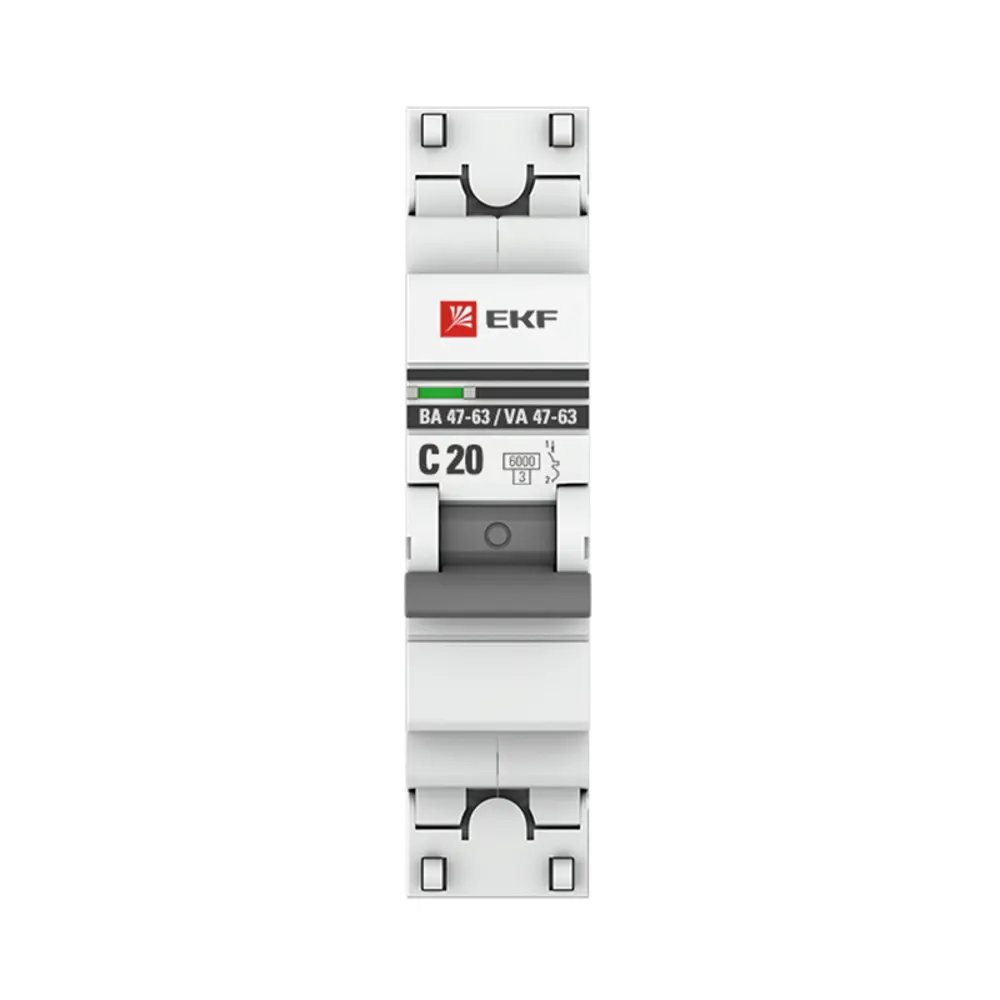 Автоматический выключатель EKF PROxima ВА47-63 1P C20 А 6 кА mcb4763-6-1-20C-pro 82421199 STLM-2120328  - Вид №1
