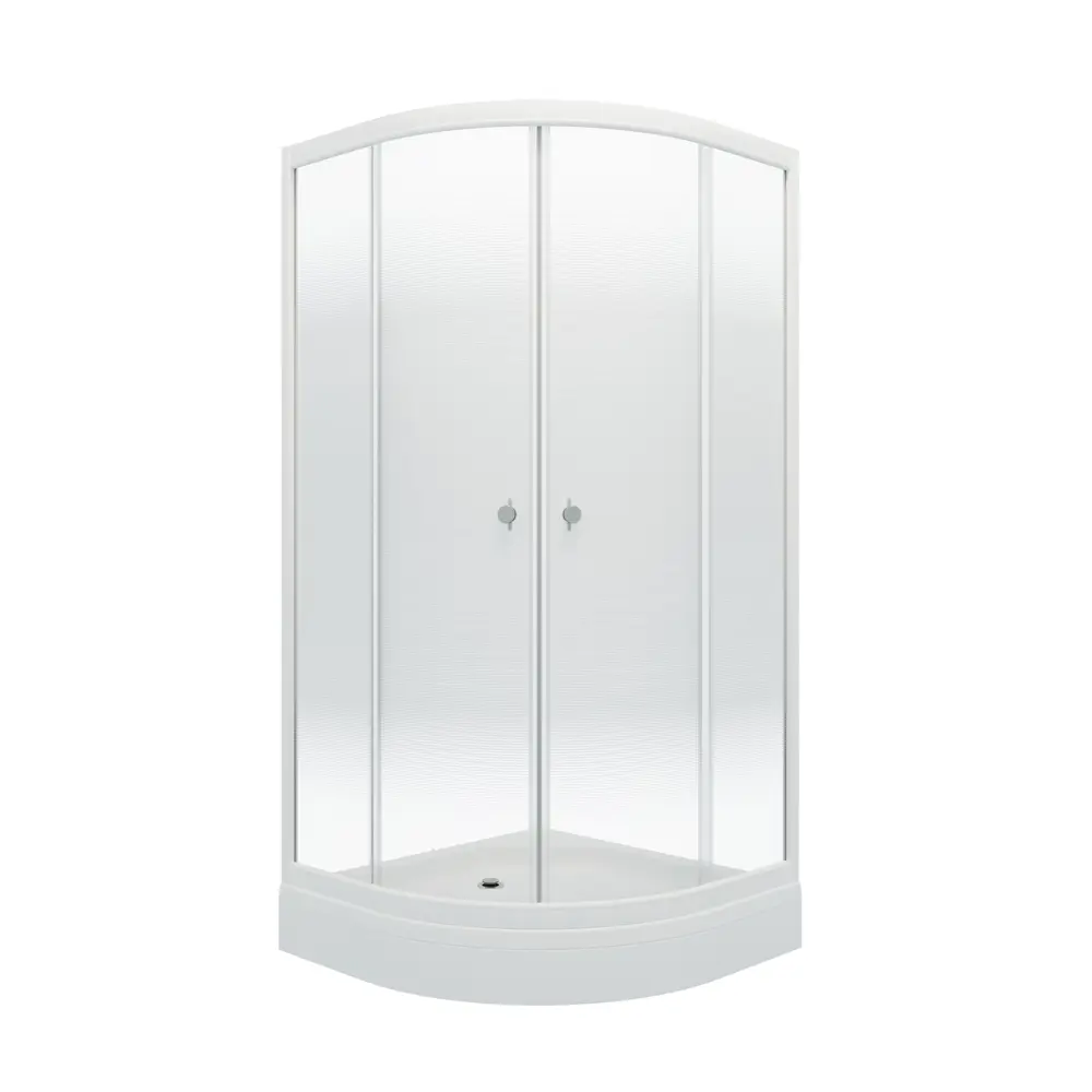 Душевой уголок Triton Лайт 1/4 круга низкий поддон 90x90 см белый профиль прозрачное стекло раздвижной 89373156 STLM-2171588 Santreyd - Вид №1