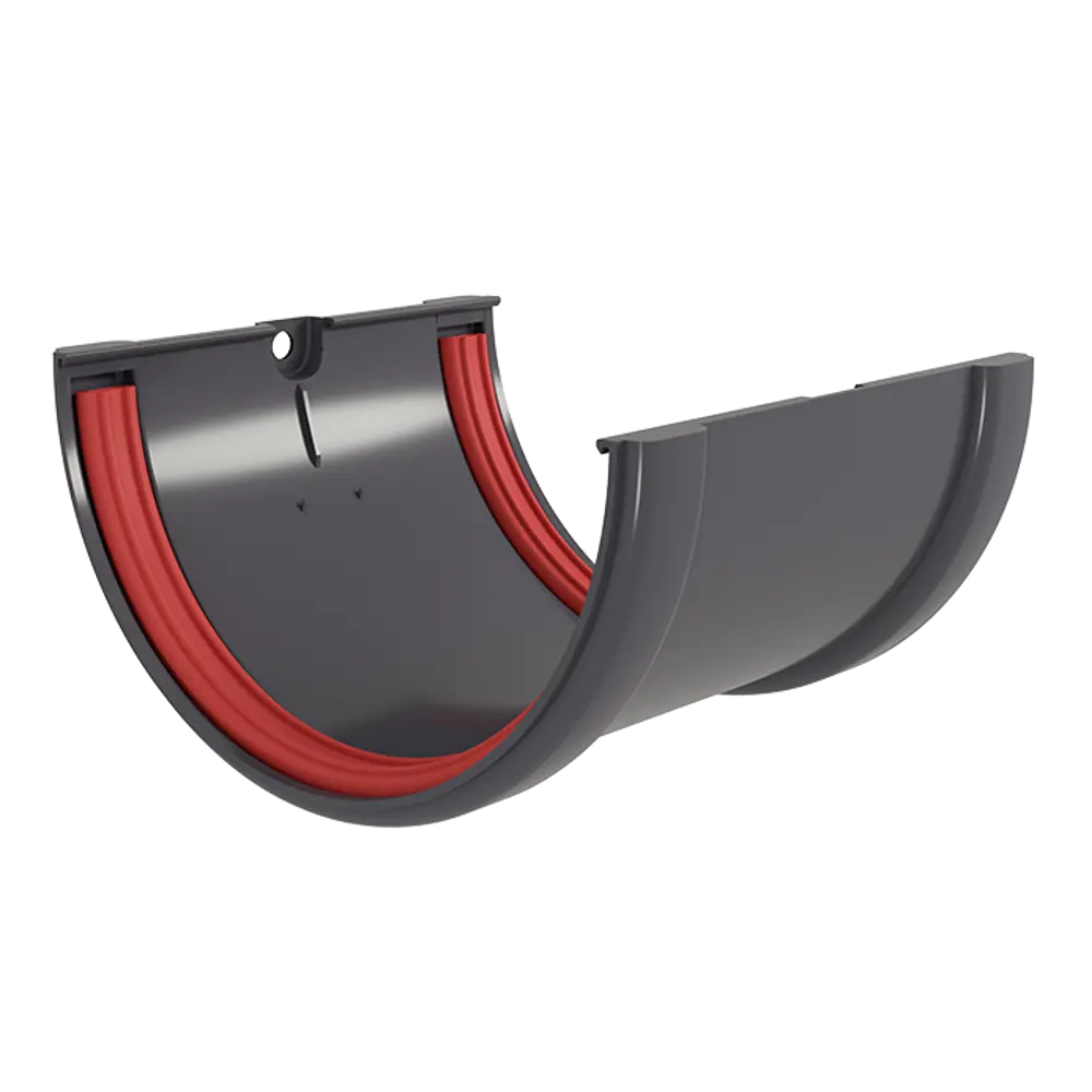 Соединитель желоба пластиковый Grand Line 128.5 мм цвет графит STLM-2001873