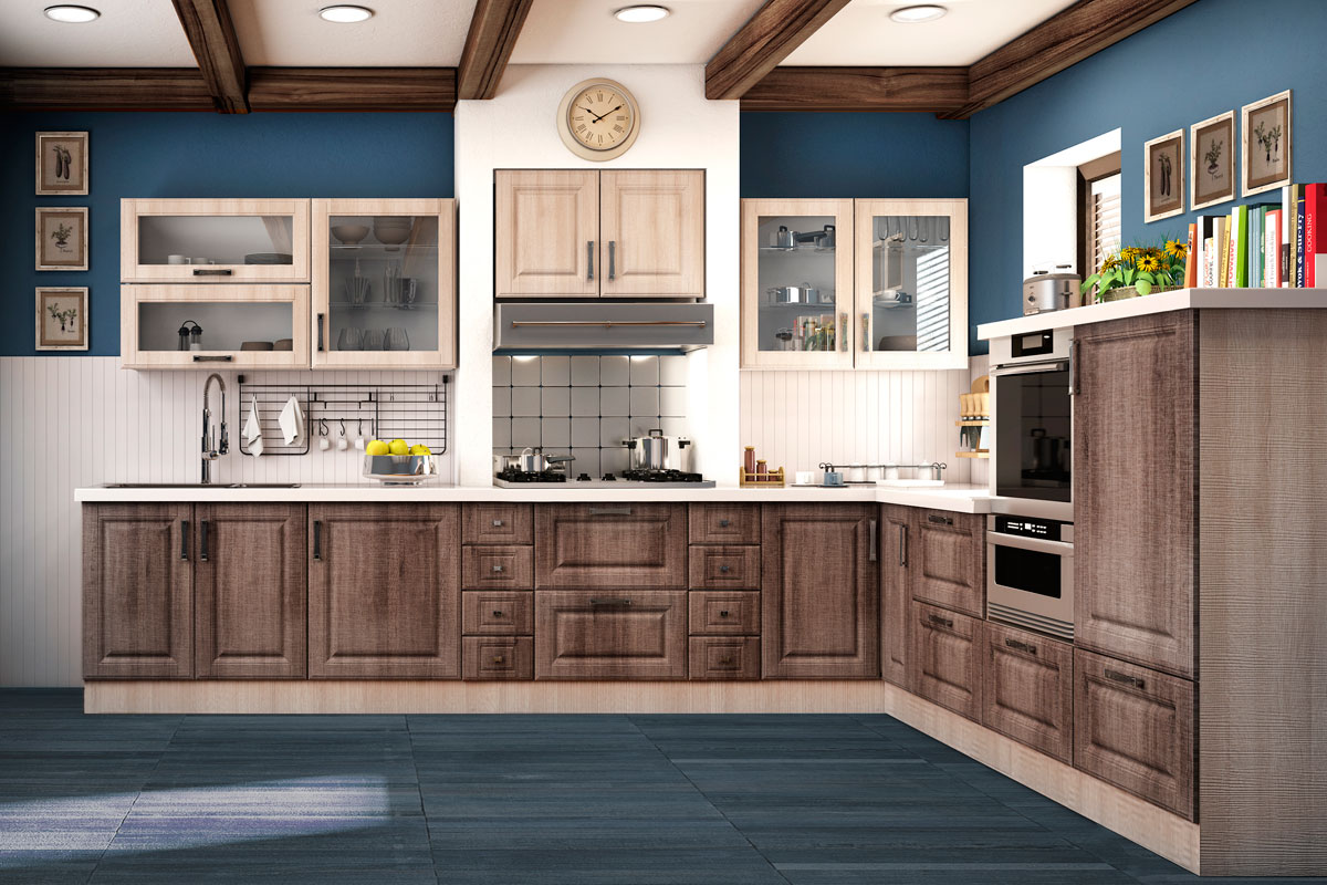 Фасады для кухни Кантри Фрезеровка «Прямоугольник Фолк» Графит софттач №505 SIDAK SIST1890-218 - Вид №1