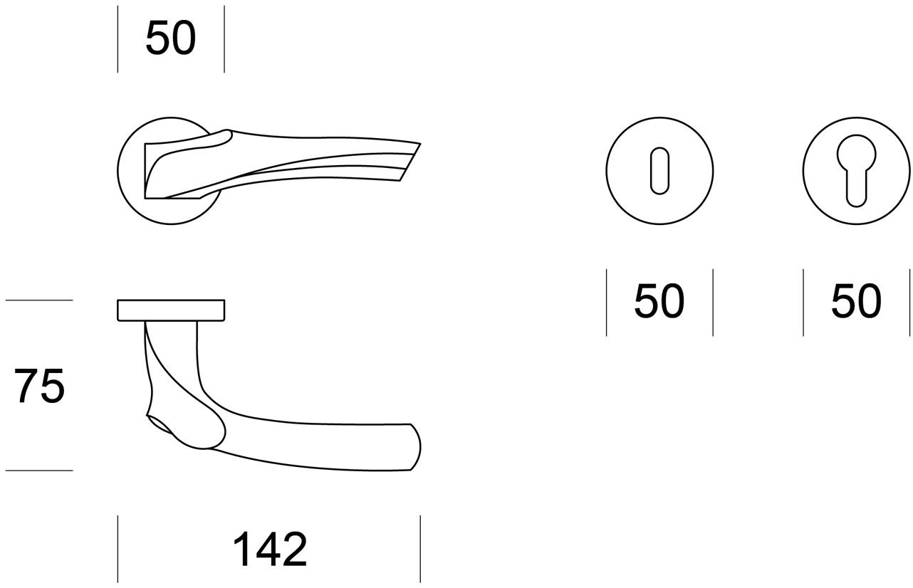 Ento Металлическая ручка на розетке Anatomica 4870 - Вид №5