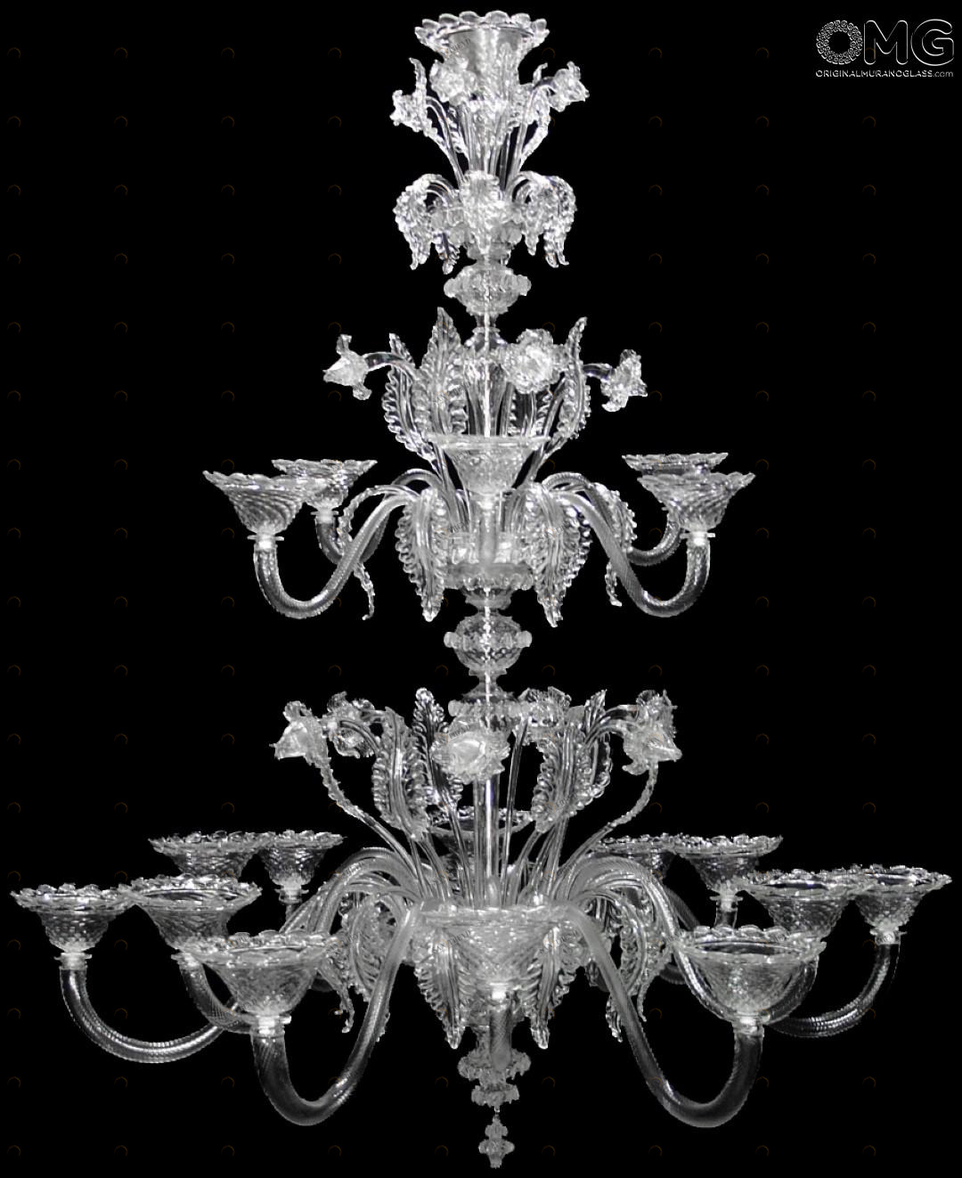 1289 ORIGINALMURANOGLASS Люстра Чимиеро Кристал - Классик - муранское стекло OMG  см CLASSICO