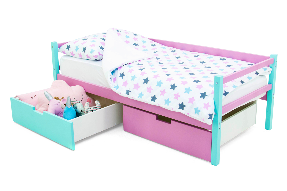 Детская кровать-тахта Svogen мятная, лаванда БЕЛЬМАРКО  326827 Голубой;розовый Santreyd  - Вид №3