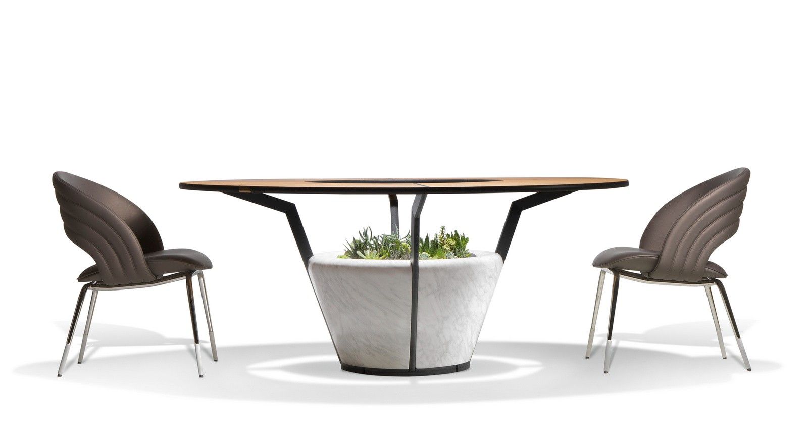 Стол iroko с мраморной плантатором Visionnaire Wing ARCH-00111959 - Вид №1