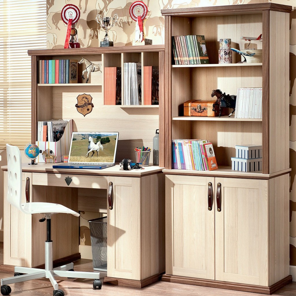 Письменный стол с ящиком и дверцами светлый орех 114 см ST Royal CILEK ROYAL 00-3832450 Бежевый Santreyd - Вид №1