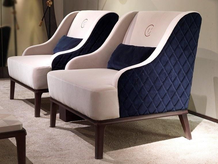 Carpanelli Кресло Bergere из ткани с подлокотниками Square Po65 - Вид №3