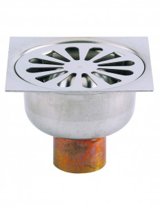 460200 000 00  Сливной трап для душевой кабины, решетка D 90 мм с клипсой, выход горизонтальный, латунь и нержавеющая сталь Valentin Хром