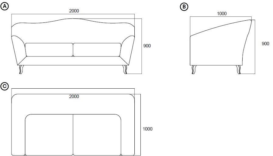 Enza Home 3-х местный тканевый диван Angel sun-id-1465152 - Вид №7