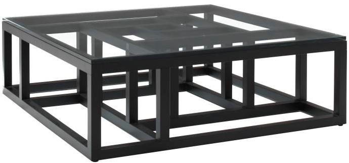 Ligne Roset Низкий квадратный журнальный столик из дерева и стекла Antigone 11497851-19960090 - Вид №1