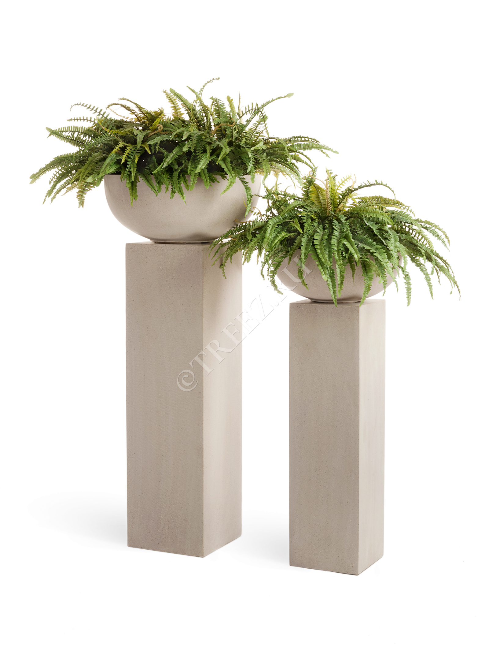 41.3317-02-006-BE-62 Кашпо  Effectory - серия Beton - Низкая чаша - Белый песок Цветочная коллекция  - Вид №6