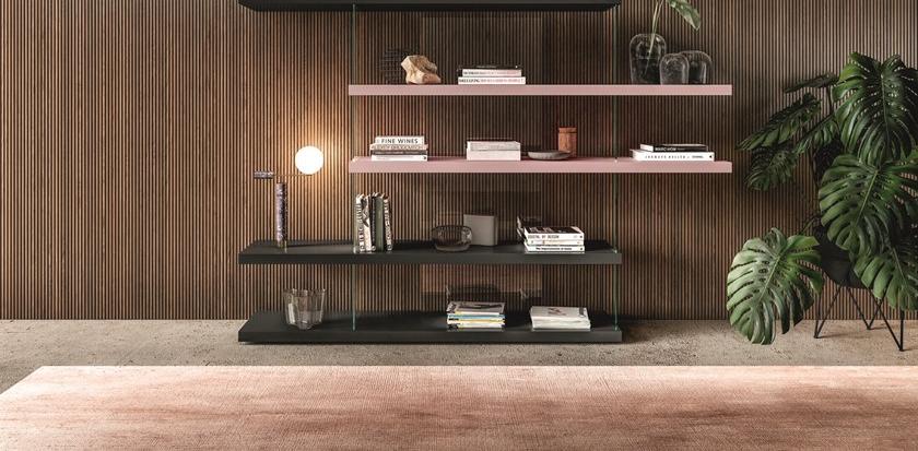 Lago Самонесущий открытый книжный шкаф из дерева и стекла Air sun-id-1401620 - Вид №4