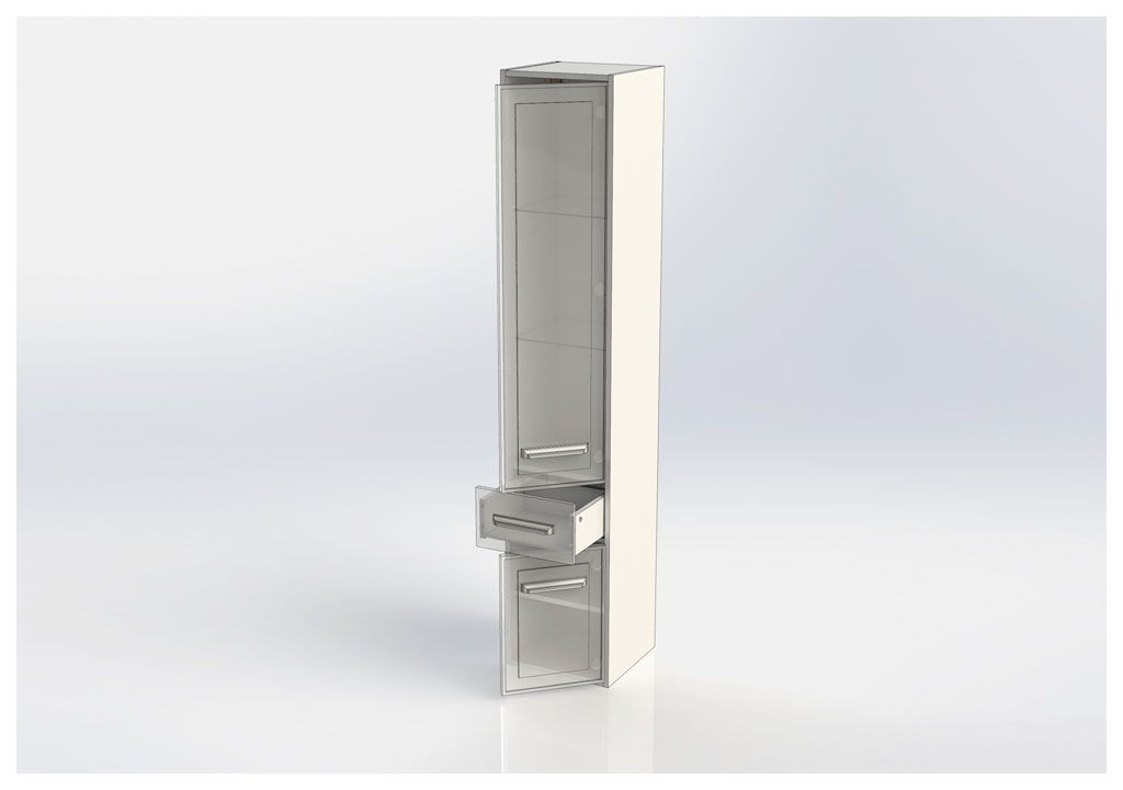 Шкаф-пенал для ванной Aquanet Остин 35 дуб сонома/белый 00203912 - Вид №3