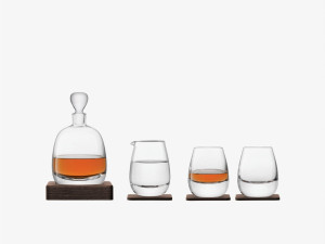 Набор стаканов для ликера и графин из выдувного стекла