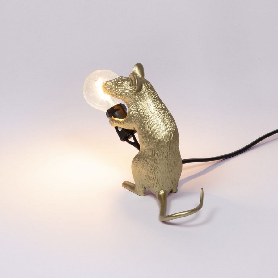 Светильник настольный Mouse Lamp Mac, золотой Seletti 14942GLD - Вид №5