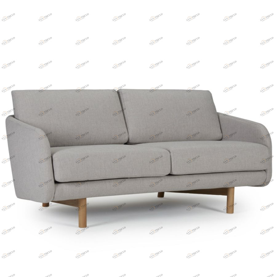 Диван двухместный Tved с ножками из дуба, светло-серый Kragelund 29002202163