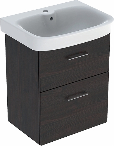 9616521001 Комплект умывальника IDO Glow Square с основанием для умывальника, с двумя ящиками, W = 560 мм, W1 = 560 мм, T = 372, белый  - Вид №2