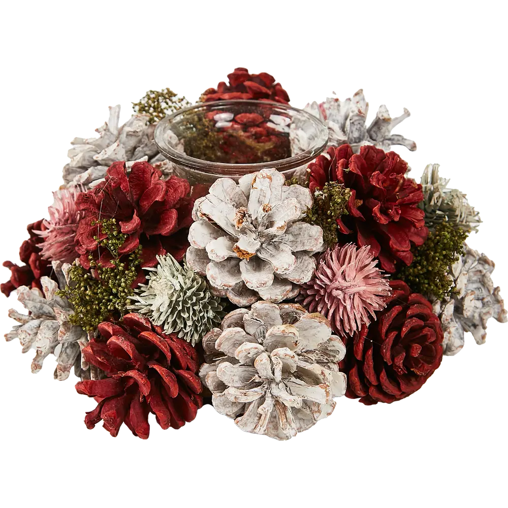 87008997 Новогодняя фигурка Подсвечник с шишками STLM-1469040 Santreyd 