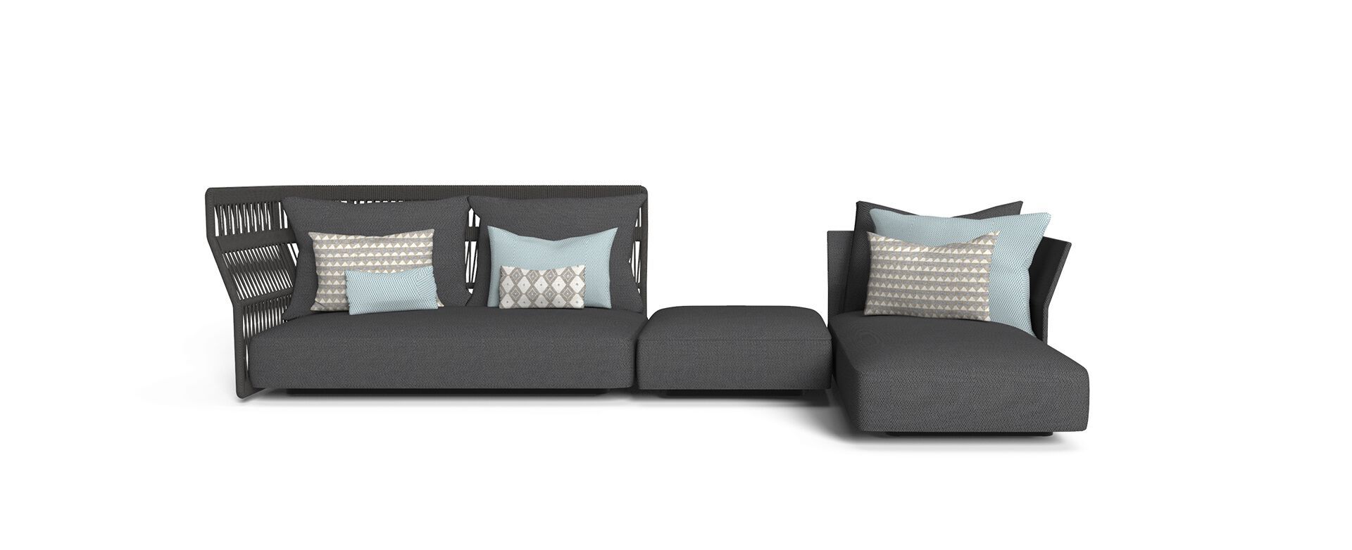 Секционный садовый диван из ткани и веревки Talenti ARCH-00118279 - Вид №2