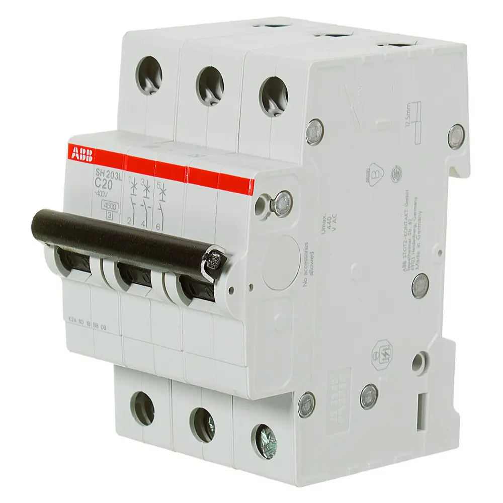 Автоматический выключатель ABB SH203L 3P C20 А 4.5 кА 2CDS243001R0204 10062010 STLM-2046645 