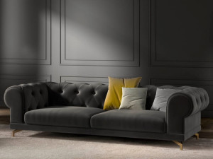 2-местный тканевый диван capitonné