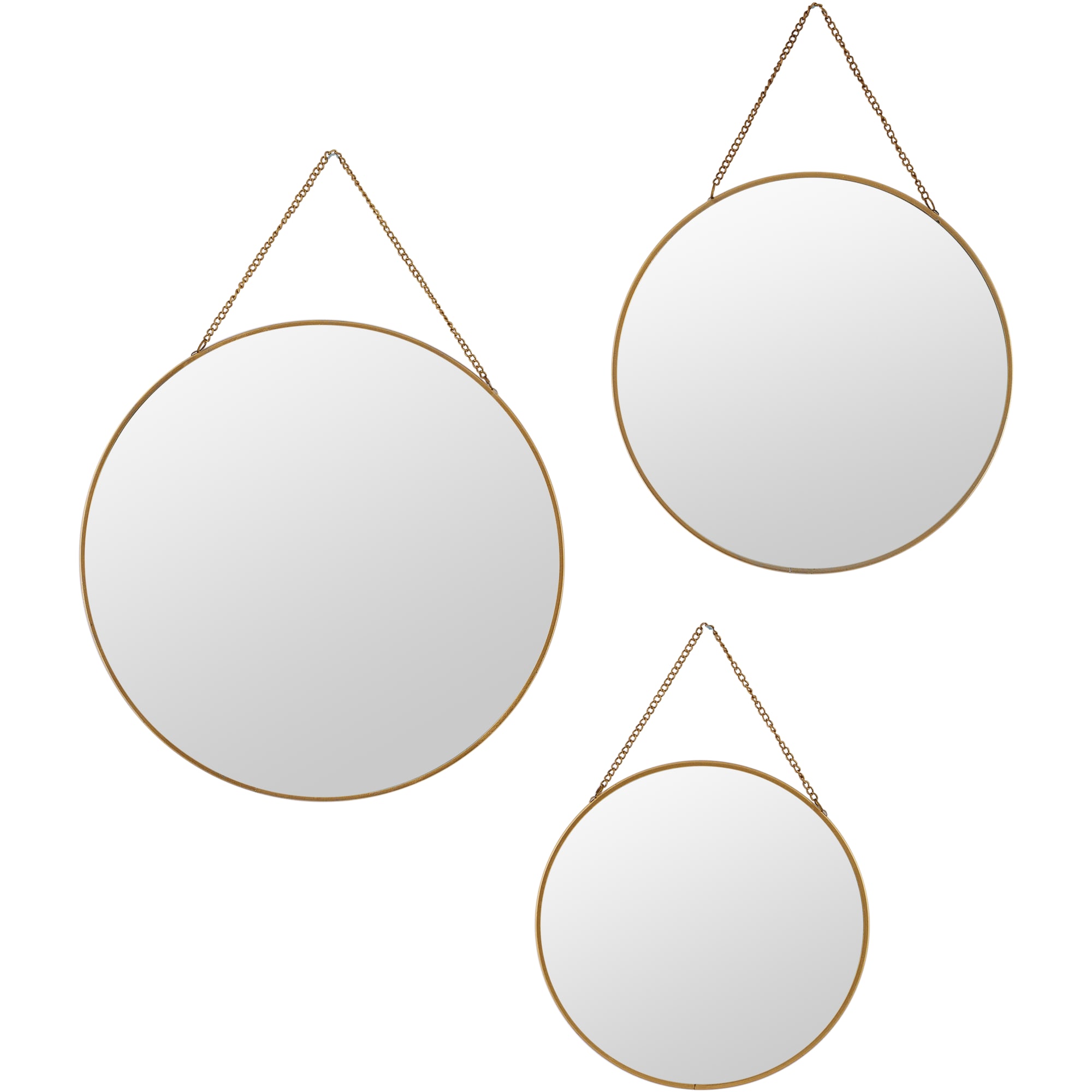 82471857 Зеркало декоративное круглое цвет золотой 3 шт Santreyd 