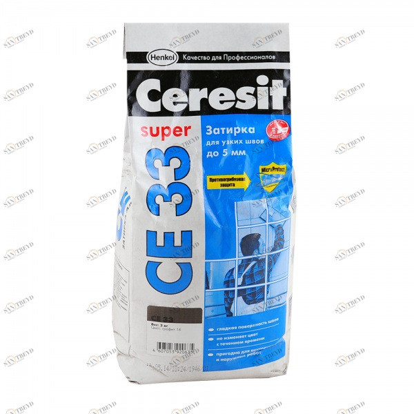 Затирка №16 Super CE 33 графит 2кг CERESIT 48 592 254484