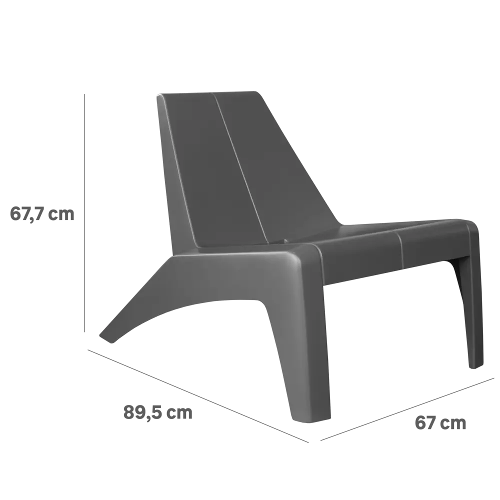 Кресло Naterial Halios 89.47x68x66.96 см полипропилен цвет темно-серый STLM-2176850 - Вид №2