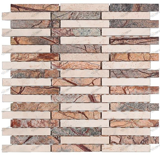 Ideamarmo Мозаика из тропического леса и травертина Ramage Rmg 1102