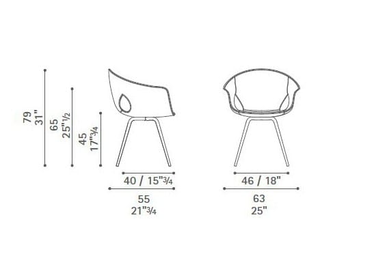 Кожаный стул с подлокотниками Poltrona Frau коллекция-столы и стулья ARCH-00034038 - Вид №4
