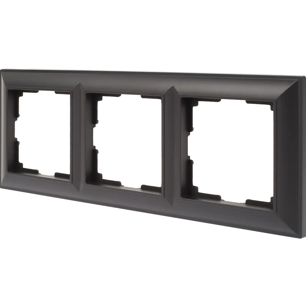 Рамка WERKEL Fiore для трёх розеток — элегантное объединение в чёрном матовом исполнении 82125350 STLM-0019679 - Вид №1