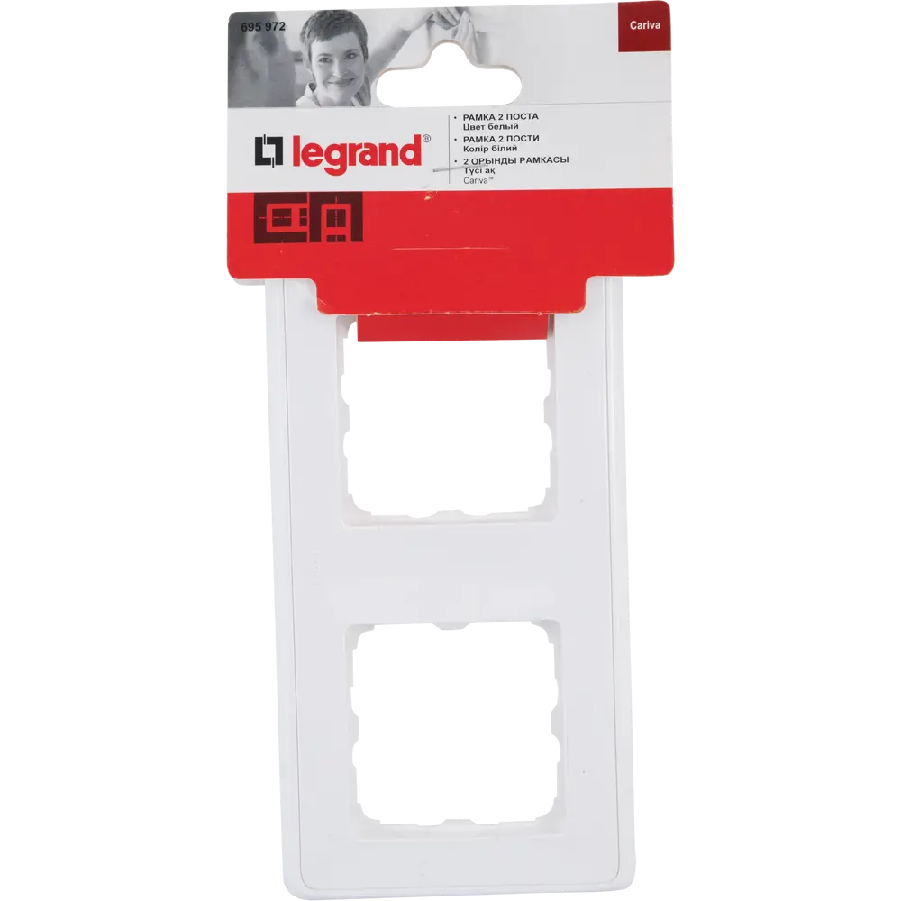 Рамка для розеток и выключателей Legrand Cariva 2 поста, цвет белый 12919380 STLM-2063199 - Вид №4