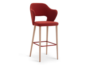 Высокий стул с тканевой подкладкой со спинкой