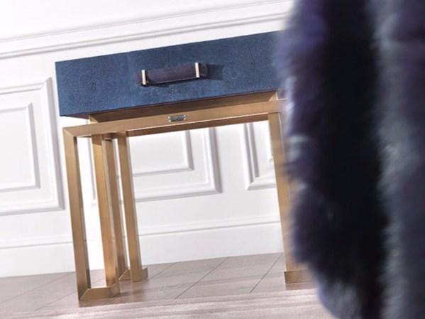 Gianfranco Ferré Home Прямоугольная прикроватная тумбочка из кожи с ящиками Trafalgar Tra.331.a - Вид №1