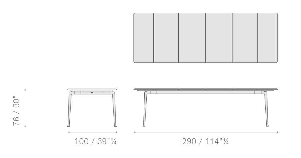 Алюминиевый и деревянный прямоугольный садовый стол Poltrona Frau SOLARIA ARCH-00031017 - Вид №10