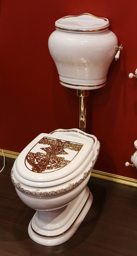 ML.MLD-25.711.BI/ML.MLD-25.728.BI/ML.OLV-29.013/ML.OLV-29.015/ML.RIC-29.040.BI.DO/ML.RIC-29.045.DO Компакт унитаз с бачком Золотистый Migliore  Италия  - Вид №1