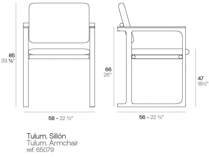 Тканевый садовый стул с подлокотниками Vondom Тулум ARCH-00060792 - Вид №5
