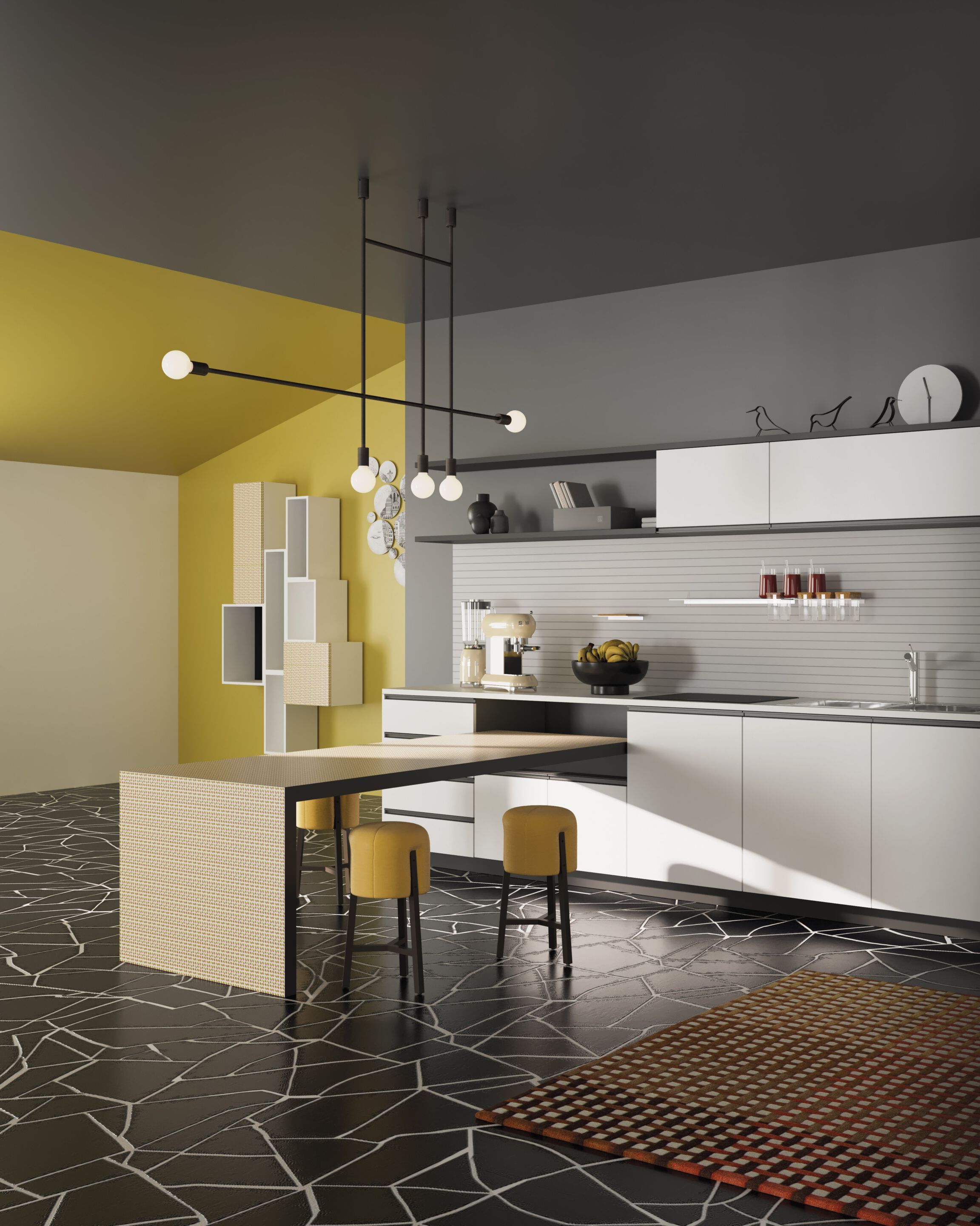 Кухня с полуостровом De Rosso For_Me ARCH-00126149 - Вид №3