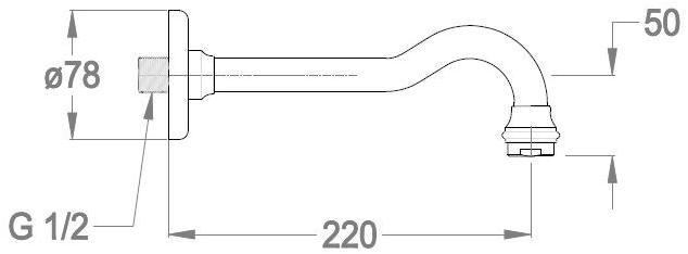Fir Italia Стенной излив Melrose 20 2046152 - Вид №1