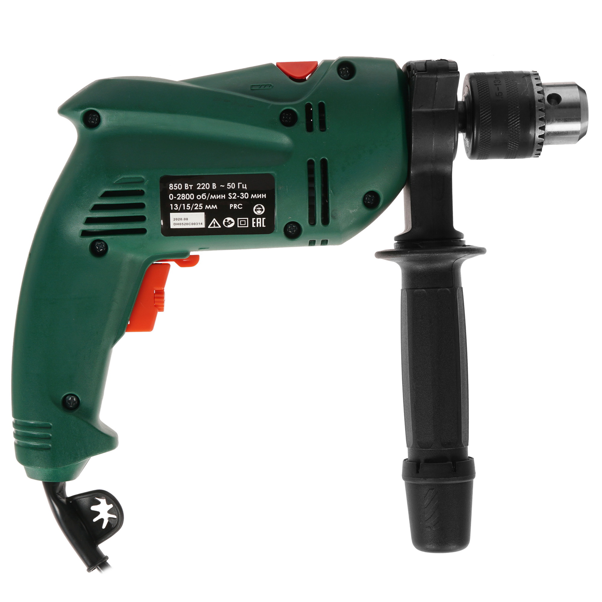 Дрель Дифмаш ДЭУ-020 [ударный, ключевой, 850 Вт, 2800 об/мин, реверс, 1.5 кг] 5321678 STDN-0096572 - Вид №1