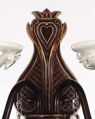 Бра керамическое коричневое "Кейнд" W17059/2LBCG1 LUMIEN HALL СВЕЧА 00-3931597 Коричневый  - Вид №1