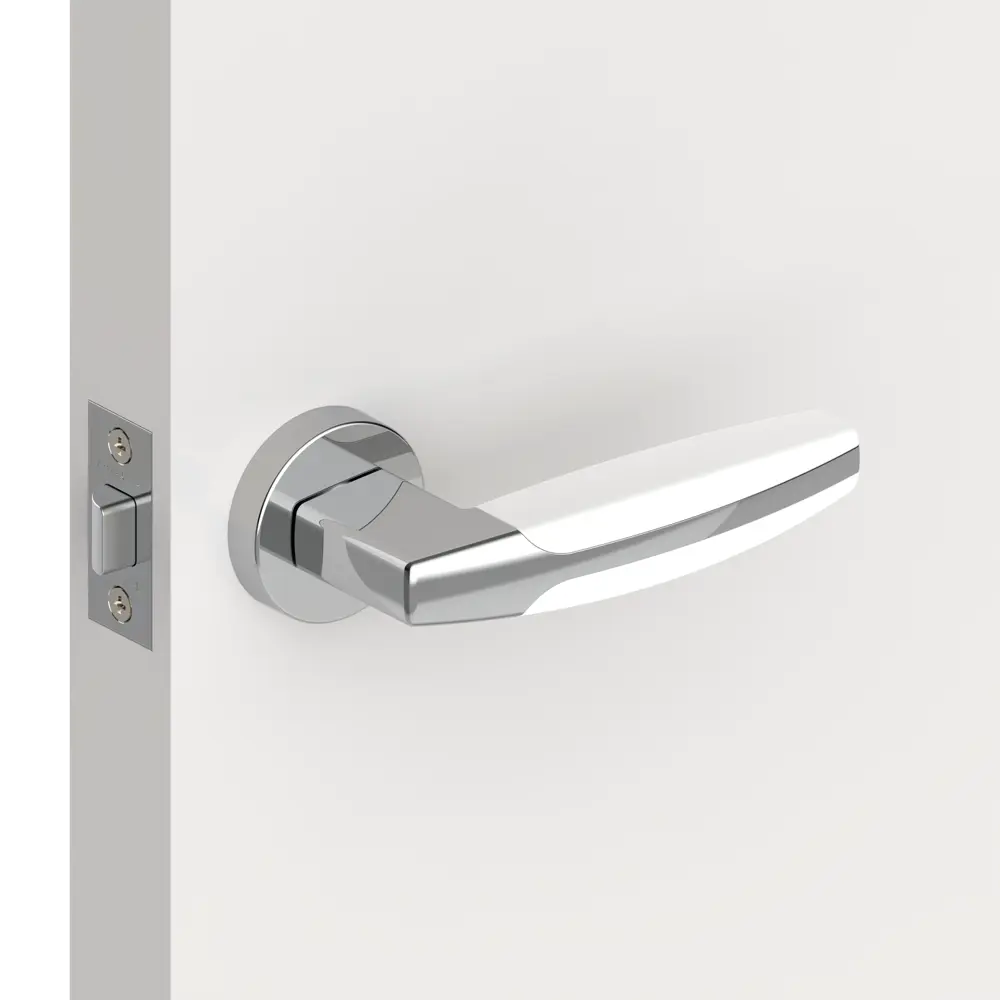 Ручка дверная Armadillo Arc URB2 без запирания ЦАМ гальваническое покрытие цвет хром/белый STLM-2023797 - Вид №4