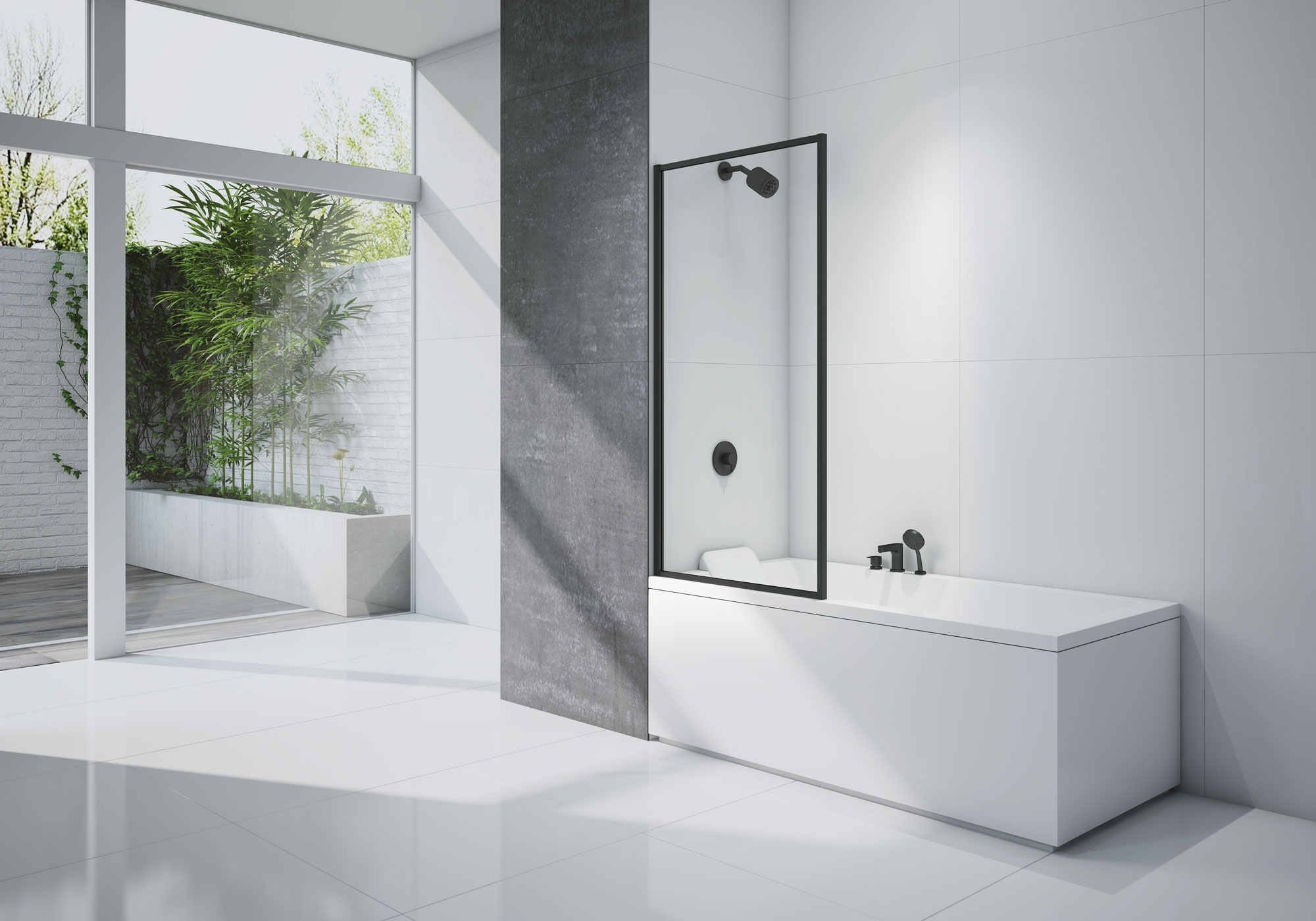 BLKFMB0 Душевое ограждения на борт вынны MERLYN Ирландия BLACK