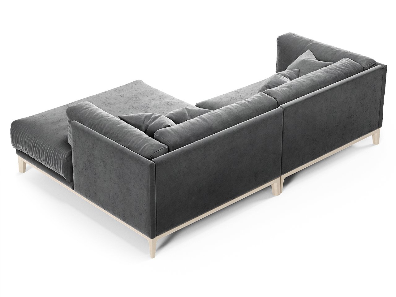 Диван Case угловой темно-серый на светлых ножках THE IDEA ДИЗАЙНЕРСКИЕ 210551 Серый  - Вид №3