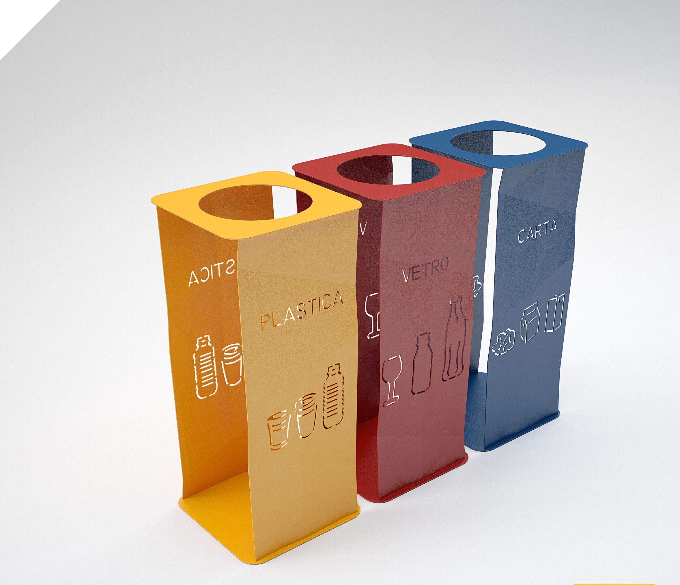 Наружная стальная стойка для мусора для утилизации отходов CITYSì PICASSO ARCH-00100130 - Вид №4