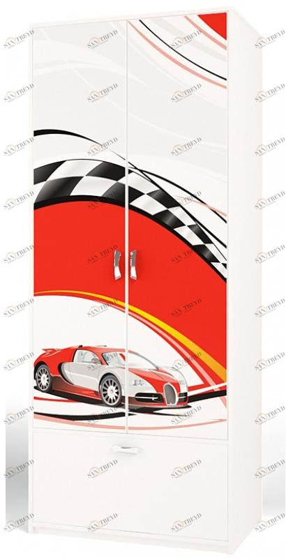 Шкаф ABC-KING 2-х дв La-Man красный 4631147960269