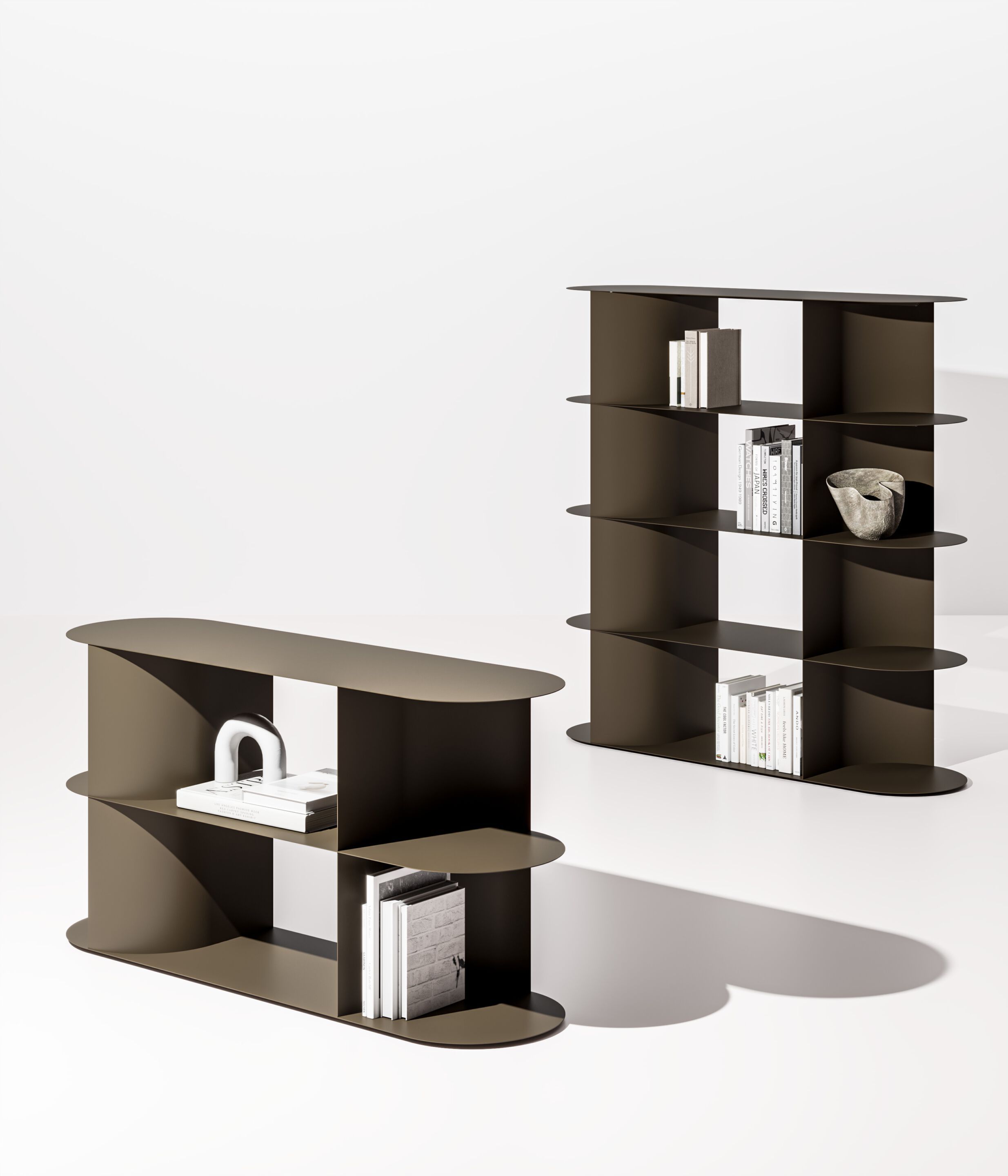 Книжный шкаф из окрашенного металла Ronda Design ZEPHIR ARCH-00011806 - Вид №1