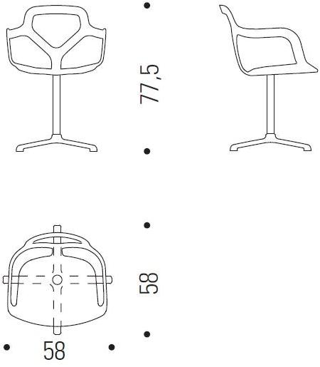 Desalto Вращающееся кресло из технополимера с 4-мя спицами sun-id-1488169 - Вид №4