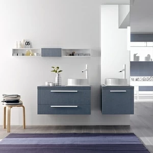 Комбинация ванной комнаты FLY117 в отделке Cup / Denim Blu / L41 Bianco MILLDUE FLY