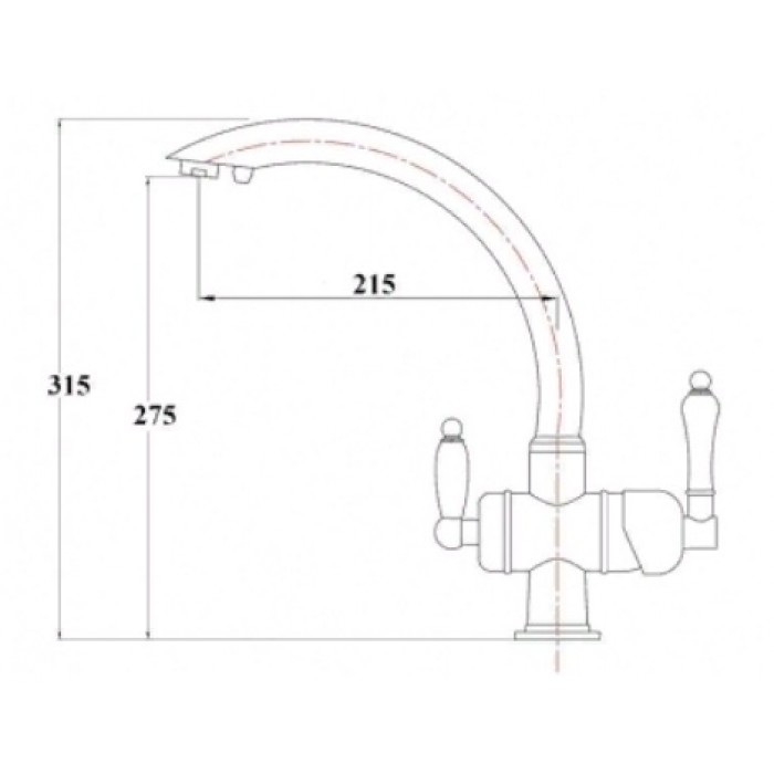 Zorg ZR 327 YF хром кварц Смеситель для кухни Zorg 315х215  - Вид №2