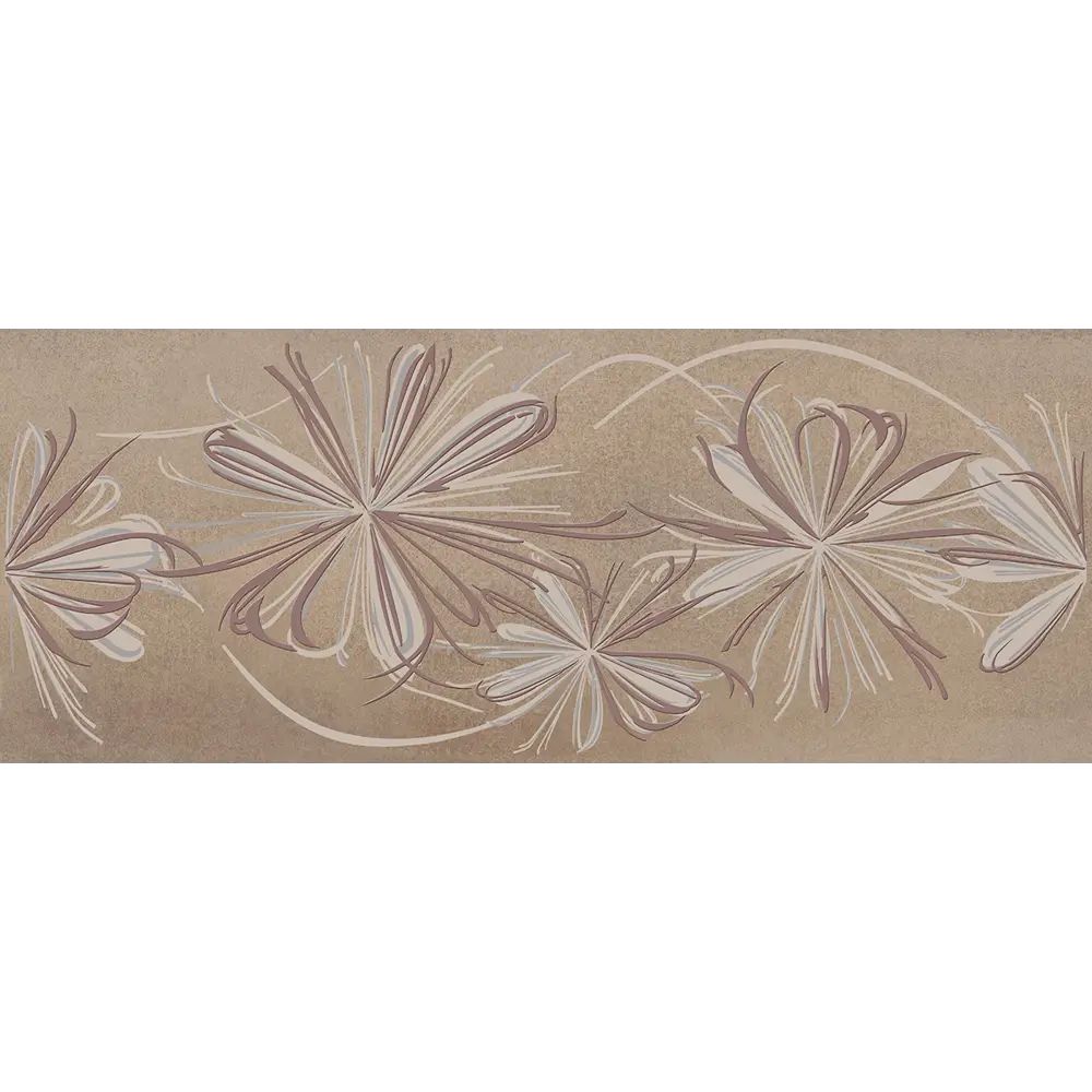 Декор настенный Azori Sonnet Beige Flower 20.1x50.5 см матовый цвет бежевый STLM-2178652